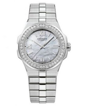 Copy Chopard Alpine Eagle 36mm Lucent Steel Diamond Bezel Mother of Pearl Dial