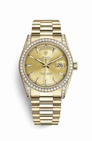 Swiss Replica Rolex Day-Date 36 118388 Champagne Dial Watch - Click Image to Close