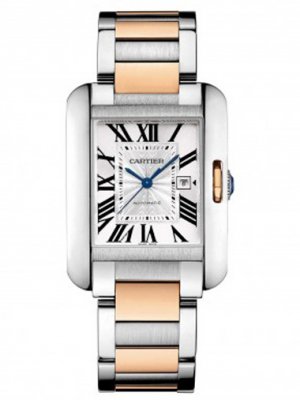 Cartier Tank Anglaise Steel & Rose Gold Watch W5310007