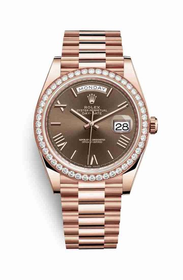 Swiss Replica Rolex Day-Date 40 Everose gold 228345RBR Chocolate Dial Watch - Click Image to Close