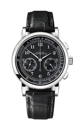 Swiss Replica A. Lange & Sohne 414.028 1815 Chronograph White Gold/Black/Pulsometer Watch - Click Image to Close