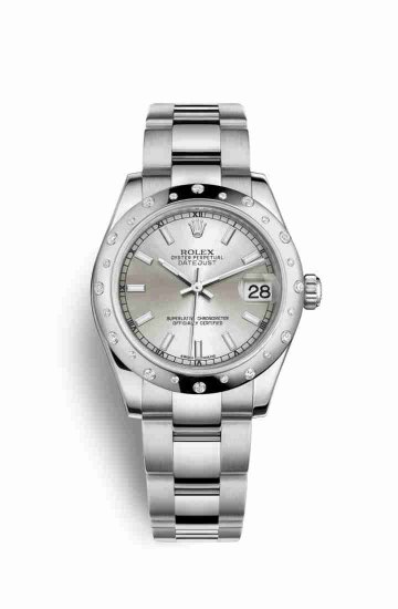 Swiss Replica Rolex Datejust 31 White gold 178344 Silver Dial Watch - Click Image to Close