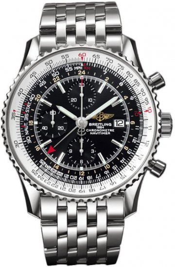 Fake Breitling Navitimer 1 Chronograph GMT 46 Navitimer Bracelet Watch - Click Image to Close