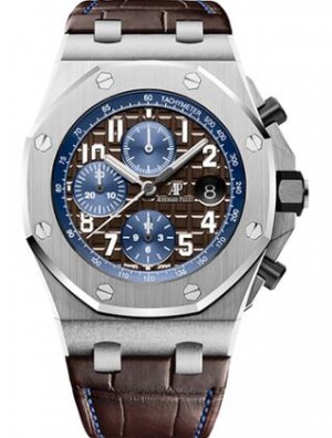 Swiss Replica Audemars Piguet Royal Oak Offshore 26470 Stainless Steel Brown Alligator 26470ST.OO.A099CR.01