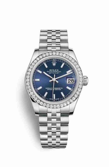 Swiss Replica Rolex Datejust 31 White gold 178384 Blue Dial Watch - Click Image to Close