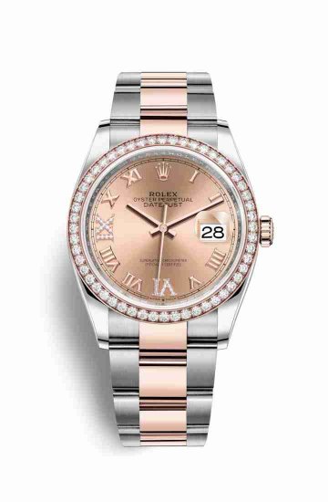 Swiss Replica Rolex Datejust 36 Everose gold 126281RBR Rose diamonds Watch - Click Image to Close