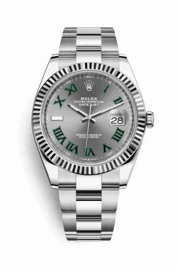 Swiss Replica Rolex Datejust 41 White gold 126334 Slate Dial Watch - Click Image to Close