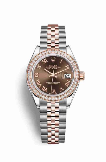 Swiss Replica Rolex Datejust 28 Everose gold 279381RBR Chocolate Dial Watch - Click Image to Close