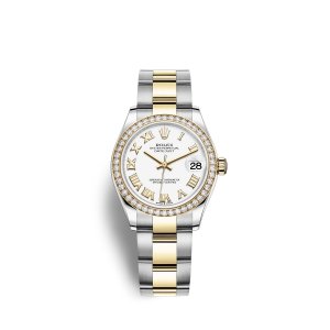 Fake Rolex Datejust 31 Oystersteel 18 ct yellow gold M278383RBR-0001 White Dial Watch