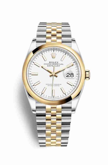 Swiss Replica Rolex Datejust 36 Yellow 126203 White Dial Watch - Click Image to Close