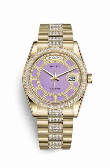 Swiss Replica Rolex Day-Date 36 118348 Carousel of lavender jade Dial Watch - Click Image to Close