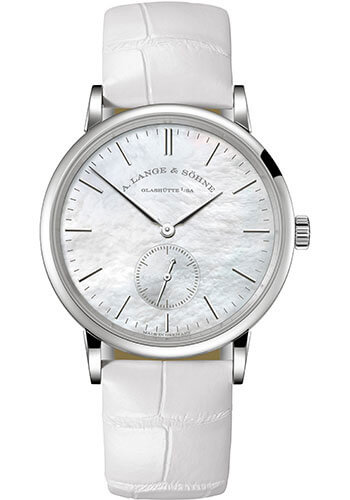 Swiss Replica A. Lange & Sohne 219.047 Saxonia 35 White Gold/MOP Watch - Click Image to Close