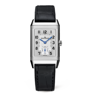 Swiss Replica Jaeger LeCoultre Reverso Classic Silver Dial Mens Hand Wound Watch - Click Image to Close