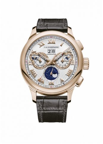 Copy Chopard L.U.C Perpetual Chrono Rose Gold / Silver Watch - Click Image to Close