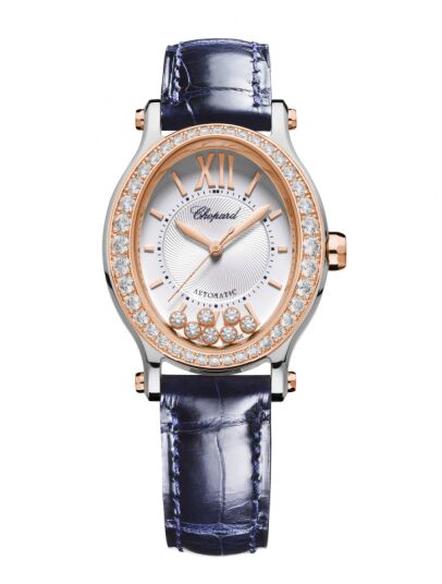 Copy Chopard Happy Sport Oval Automatic White Dial Diamonds Men's Watch - Click Image to Close