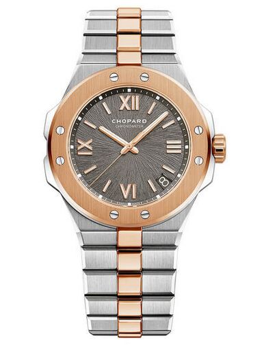 Copy Chopard Alpine Eagle 41mm Steel and Rose Gold Gray Dial Watch - Click Image to Close