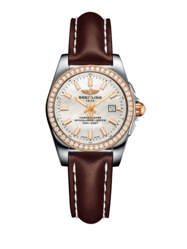 Fake Breitling Galactic 29 Stainless Steel / Rose Gold / Diamond / Pearl / Calf (C7234853/A791/484X/A12BA.1) Watch - Click Image to Close