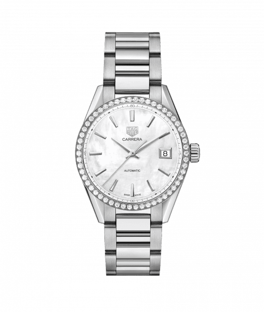 Fake TAG Heuer Carrera Calibre 5 Ladies Automatic White Dial with Diamonds WBK2316.BA0652 Watch