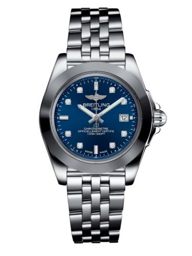 Fake Breitling Galactic 32 Sleek Edition Blue Diamond Dial Stainless Steel Women's W7133012/C966-792A Watch - Click Image to Close