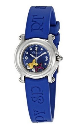 Chopard Happy Beach Jeweled Fish Steel Blue Mini Ladies Watch 27