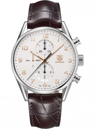 TAG Heuer Carrera 1887 Silver Dial Brown Strap CAR2012.FC6236 - Click Image to Close
