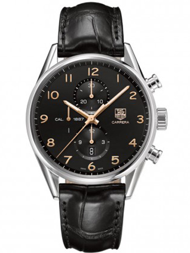 TAG Heuer Carrera 1887 Black Dial Black Strap CAR2014.FC6235 - Click Image to Close