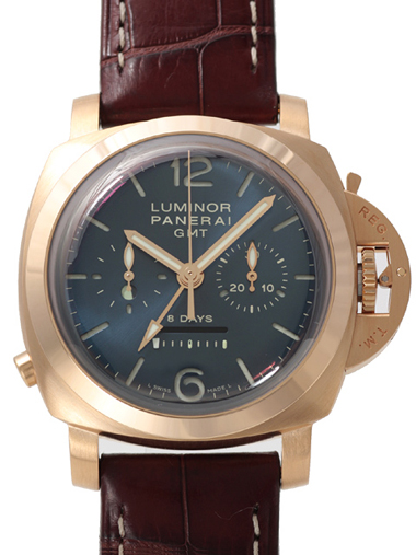 Panerai Luminor 1950 Chrono Monopulsante 8 Days GMT watch PAM002 - Click Image to Close