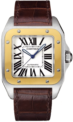 Cartier Santos 100 Yellow Gold and Steel Watch W20072X7