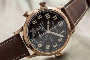 Best Swiss Patek Philippe Calatrava Pilot Travel Time Rose Gold 5524R Replica Watches Review For 2018 Christmas Day
