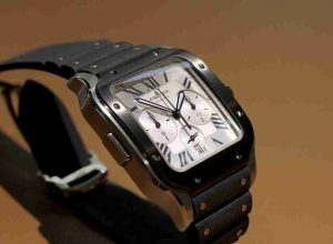 Swiss Replica Cartier Santos Chronograph ADLC Bezel Steel 43.3mm Watches On Sale