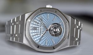 Replica AP Royal Oak Selfwinding Flying Tourbillon Light Blue Platinum Watches Guide 1