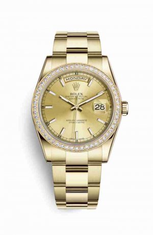 Swiss Replica Rolex Day-Date 36 118348 Champagne Dial Watch