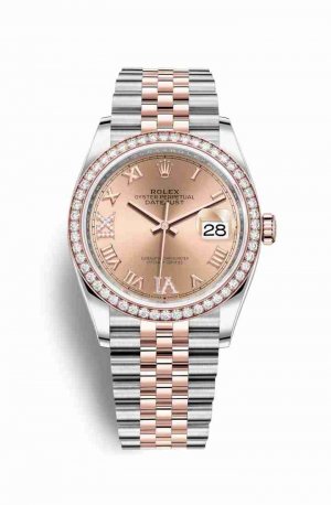 Swiss Replica Rolex Datejust 36 Everose gold 126281RBR Rose diamonds Watch