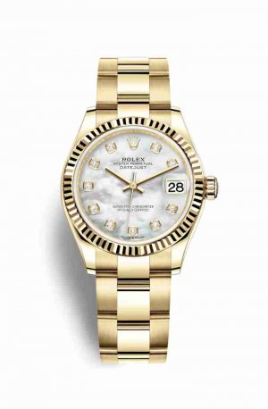 Swiss Replica Rolex Datejust 31 278278 White mother-of-pearl diamonds Watch