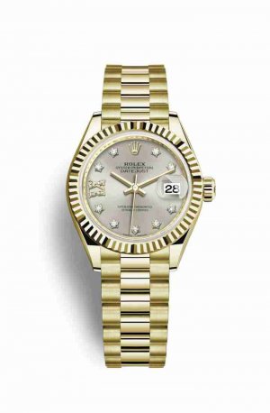 Swiss Replica Rolex Datejust 28 279178 Silver diamonds Watch