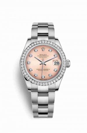 Swiss Replica Rolex Datejust 31 White gold 178384 Pink diamonds Watch
