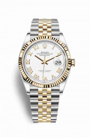 Swiss Replica Rolex Datejust 36 Yellow 126233 White Dial Watch