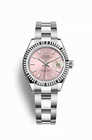 Swiss Replica Rolex Datejust 28 White gold 279174 Pink Dial Watch