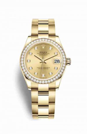 Swiss Replica Rolex Datejust 31 278288RBR Champagne diamonds Watch