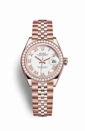 Swiss Replica Rolex Datejust 28 Everose gold 279135RBR White Dial Watch