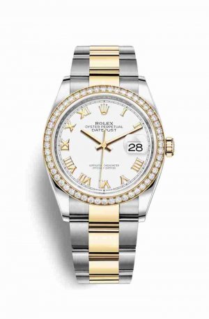 Swiss Replica Rolex Datejust 36 Yellow 126283RBR White Dial Watch