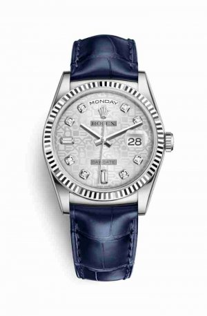 Swiss Replica Rolex Day-Date 36 118139 Silver Jubilee diamonds Watch