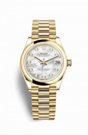 Swiss Replica Rolex Datejust 31 278248 White mother-of-pearl diamonds Watch