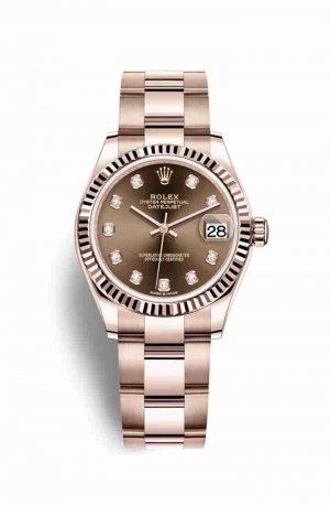 Swiss Replica Rolex Datejust 31 Everose gold 278275 Chocolate diamonds Watch