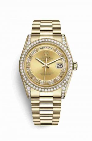 Swiss Replica Rolex Day-Date 36 118388 Champagne diamonds Watch