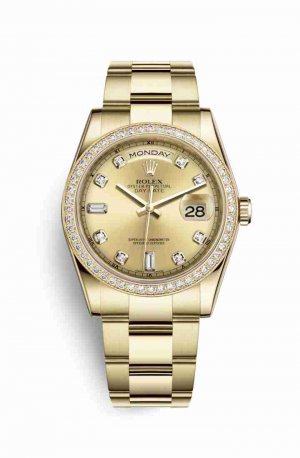 Swiss Replica Rolex Day-Date 36 118348 Champagne diamonds Watch