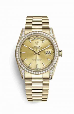 Swiss Replica Rolex Day-Date 36 118388 Champagne Dial Watch