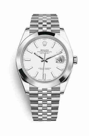 Swiss Replica Rolex Datejust 41 Oystersteel 126300 White Dial Watch
