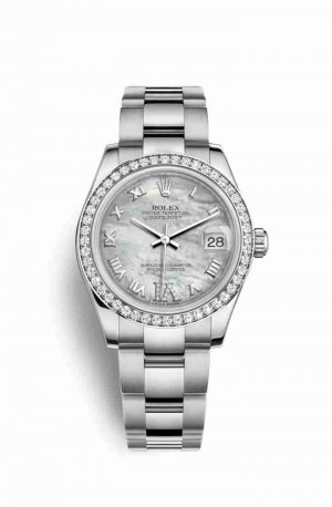 Swiss Replica Rolex Datejust 31 White gold 178384 White mother-of-pearl diamonds Watch
