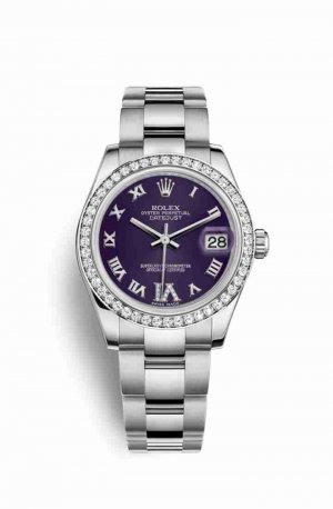 Swiss Replica Rolex Datejust 31 White gold 178384 Purple diamonds Watch